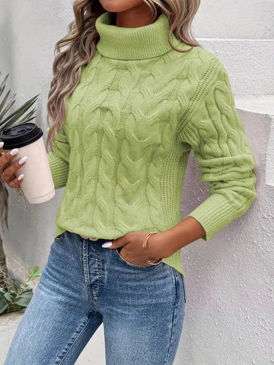 Clemence™ Cabled Roll Neck Sweater