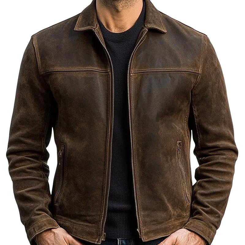 Cameron™ - Men’s Zipper Leather Jacket